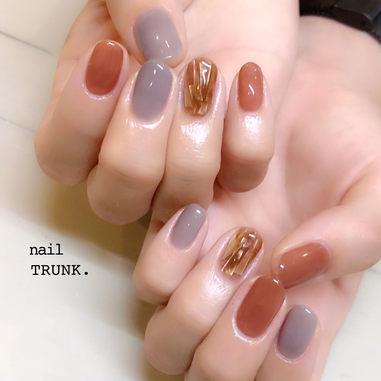 秋 ハンド シンプル ワンカラー オーロラ Nail Trunkのネイルデザイン No ネイルブック