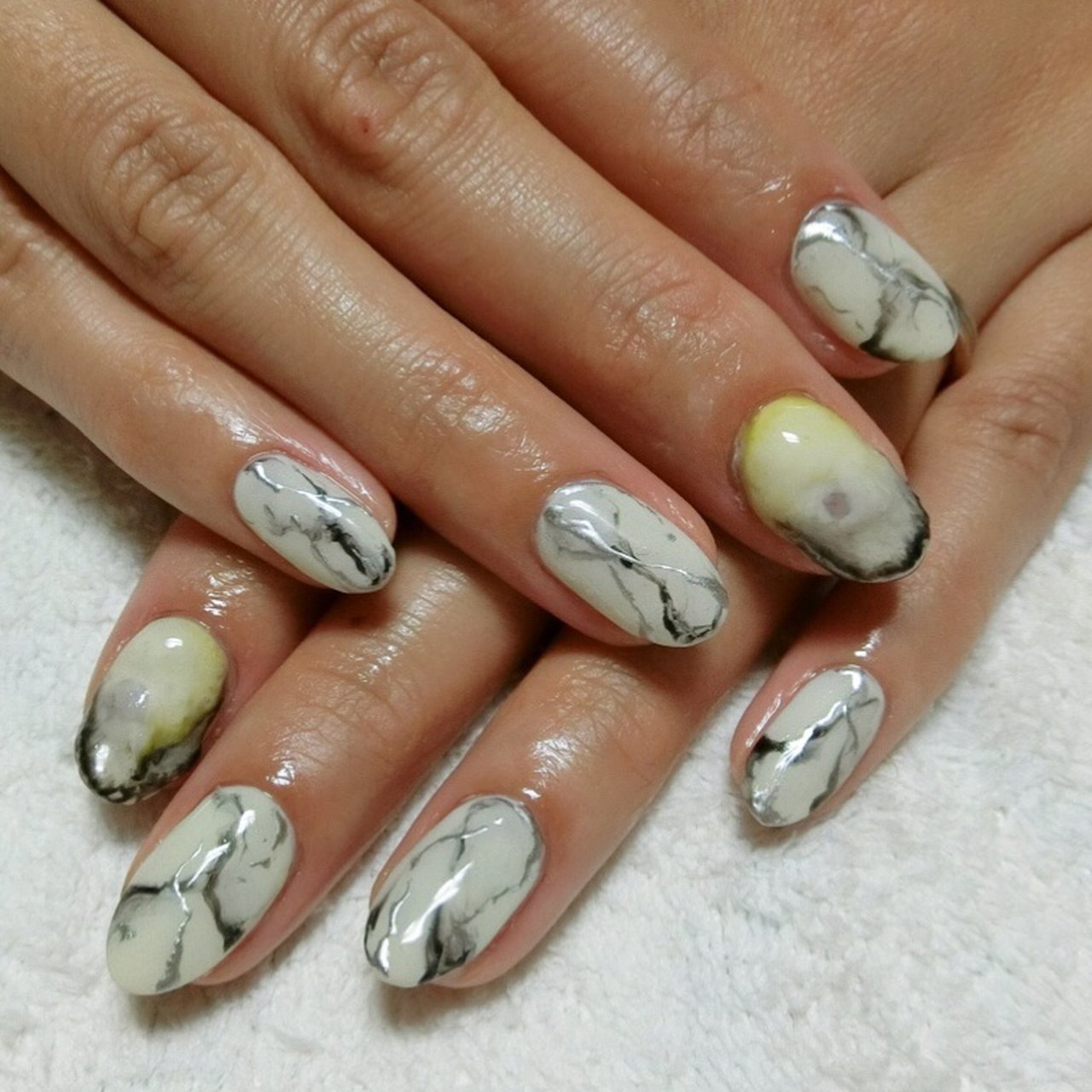 ハンド/3D/大理石/ニュアンス/ジェルネイル - Chihiro.nのネイル
