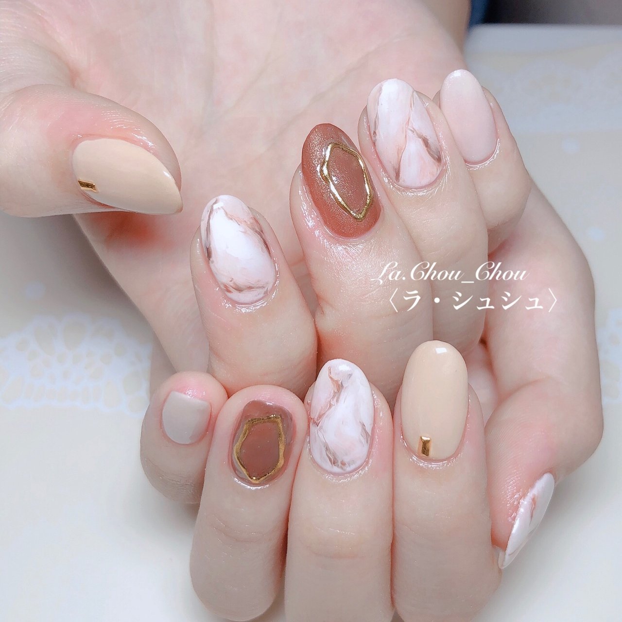 秋 オフィス デート 女子会 ハンド Chouchou8657のネイルデザイン No ネイルブック