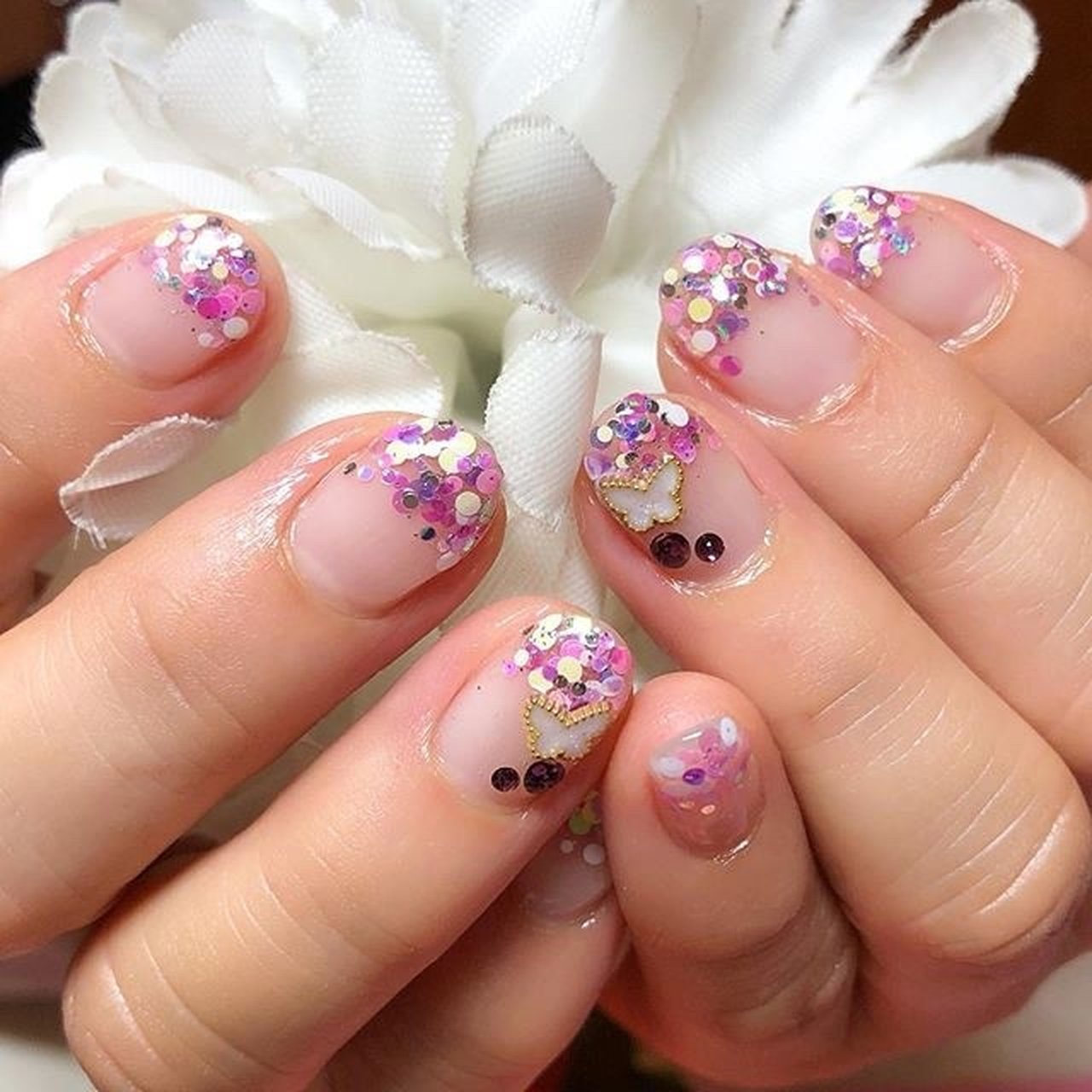 夏 ハンド ホログラム ショート ピンク Nail Room Souvenirのネイルデザイン No ネイルブック