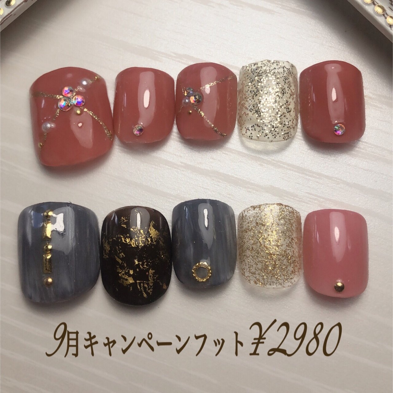 秋 フット ジェル ネイルチップ Nail Salon Auliiのネイルデザイン No ネイルブック