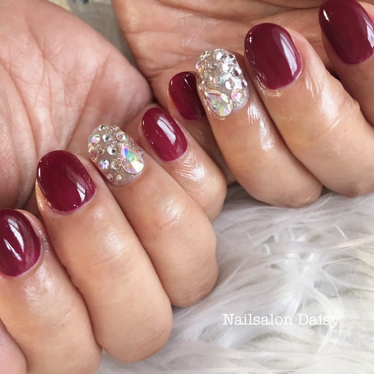 秋 ボルドー ジェルネイル ネイルモデル Nailsalondaisyのネイルデザイン No ネイルブック