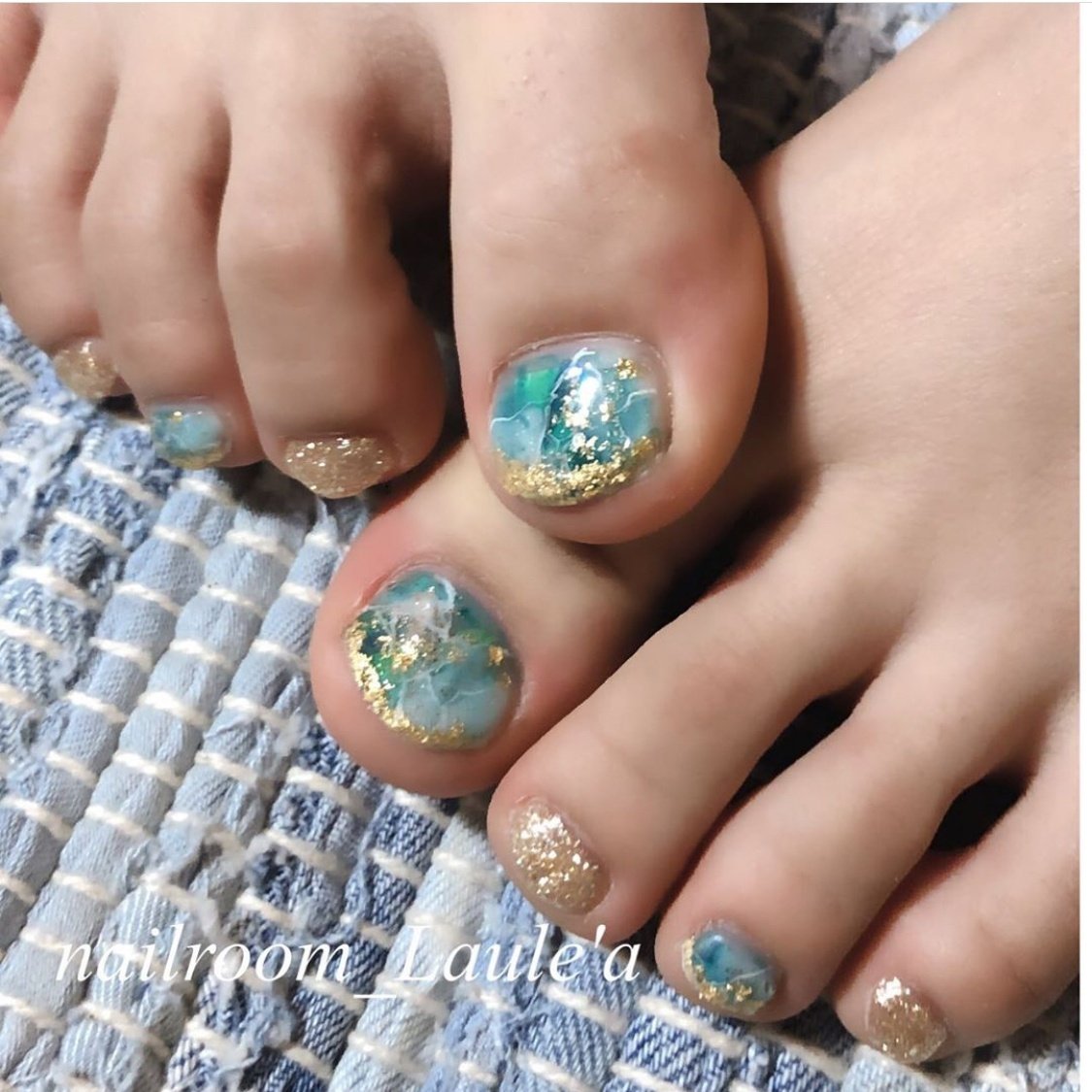 夏 旅行 海 リゾート フット Nailroom Lauleaのネイルデザイン No