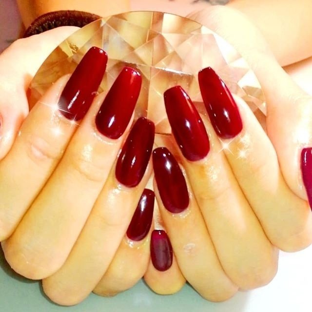 ロング レッド ボルドー Gold Catのネイルデザイン No ネイルブック