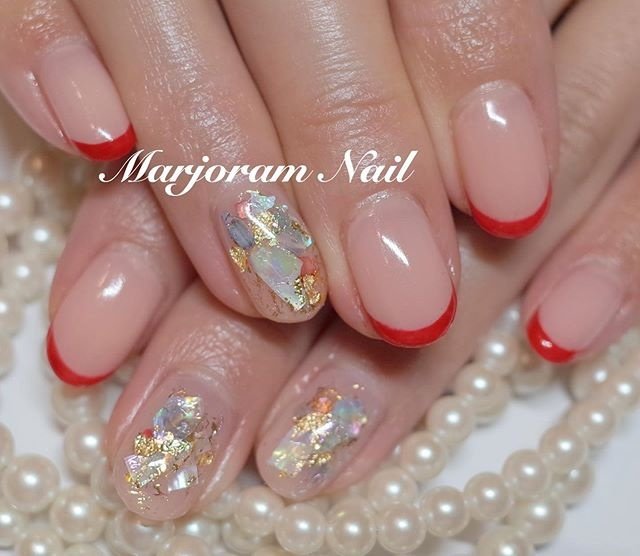 夏 秋 ハンド フレンチ ワンカラー Marjoramnailのネイルデザイン No ネイルブック