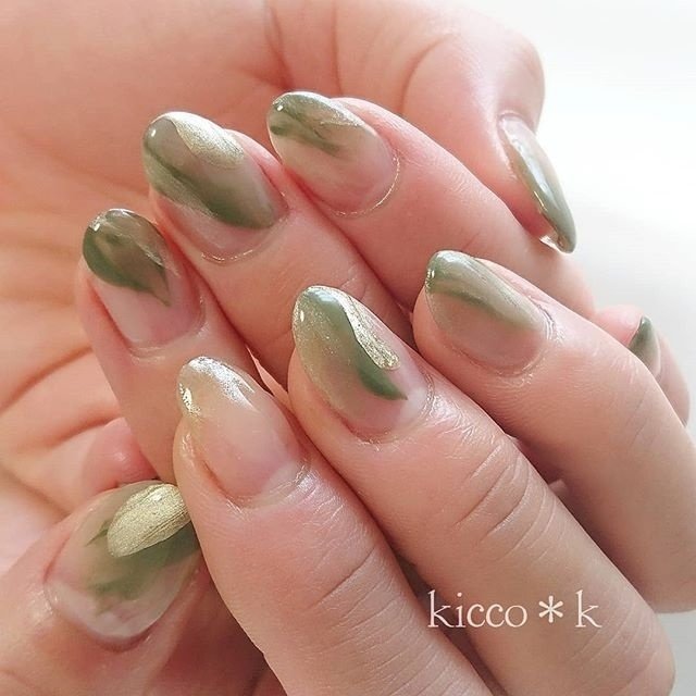 夏 秋 ハンド ニュアンス ミディアム Kicco K Nailのネイルデザイン No ネイルブック