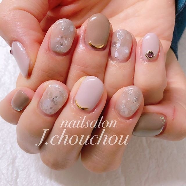 秋 オールシーズン オフィス 女子会 ハンド J Chou Chou Nailのネイルデザイン No ネイルブック