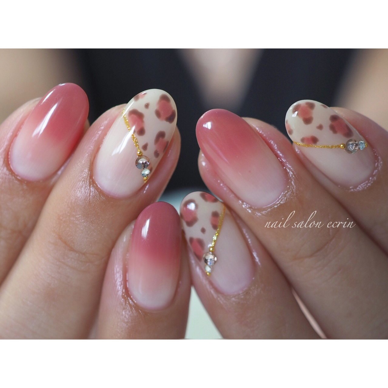 秋 冬 レオパード ピンク Nail Ecrinのネイルデザイン No ネイルブック