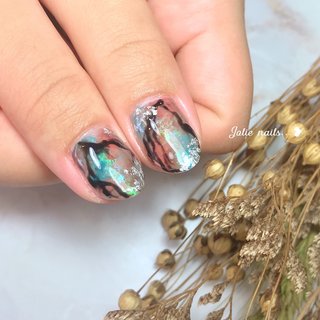 人気順 ターコイズ ブラック かっこいいのネイルデザイン ネイルブック