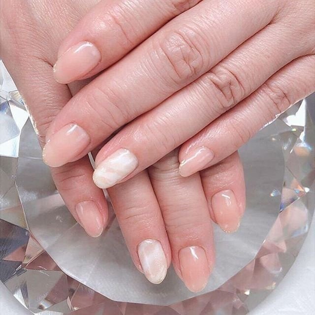 オールシーズン オフィス ハンド ワンカラー マーブル Nail Salon Rose 56のネイルデザイン No ネイルブック