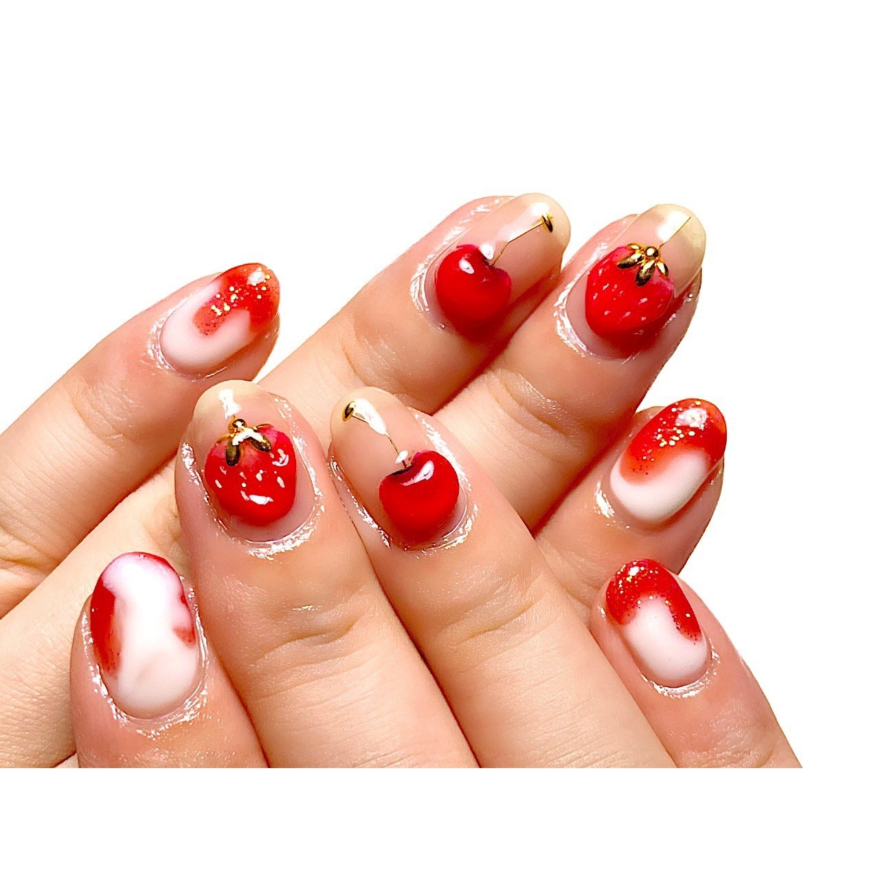 オールシーズン 女子会 ハンド 変形フレンチ バイカラー Private Nailsalon Ecrin のネイル デザイン No ネイルブック