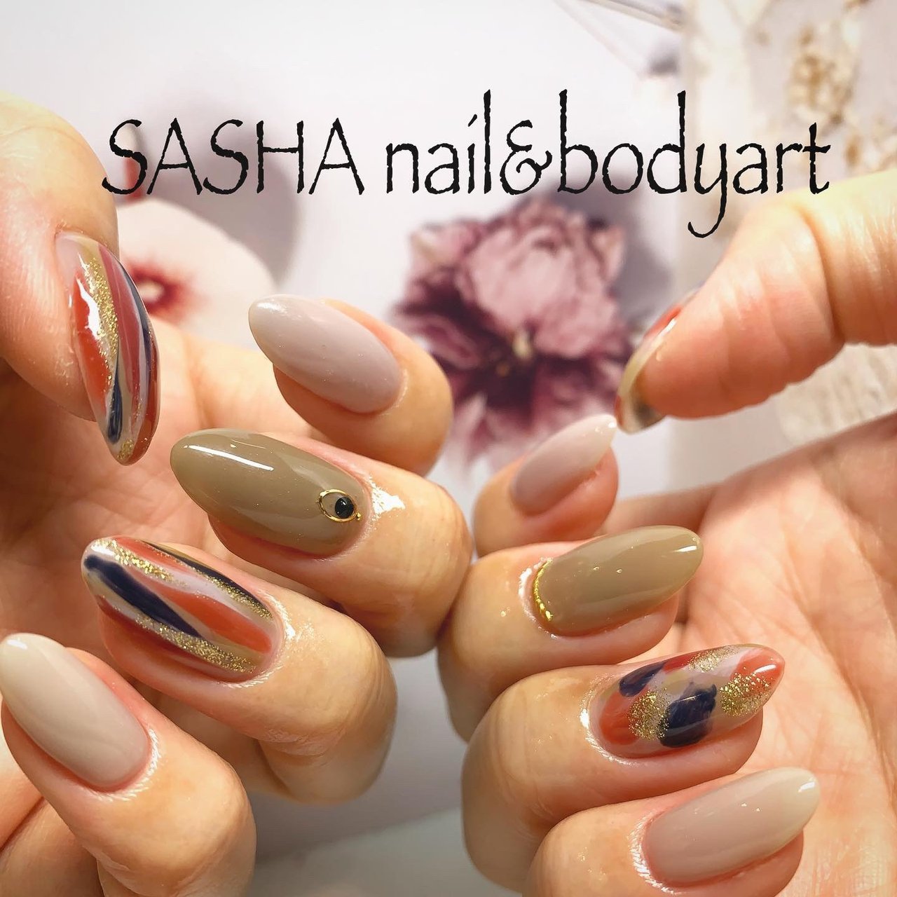 秋 冬 オフィス 女子会 ハンド Sasha Nailのネイルデザイン No ネイルブック