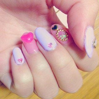 バレンタイン デート ハンド ホログラム ラメ Mipichan のネイルデザイン No ネイルブック