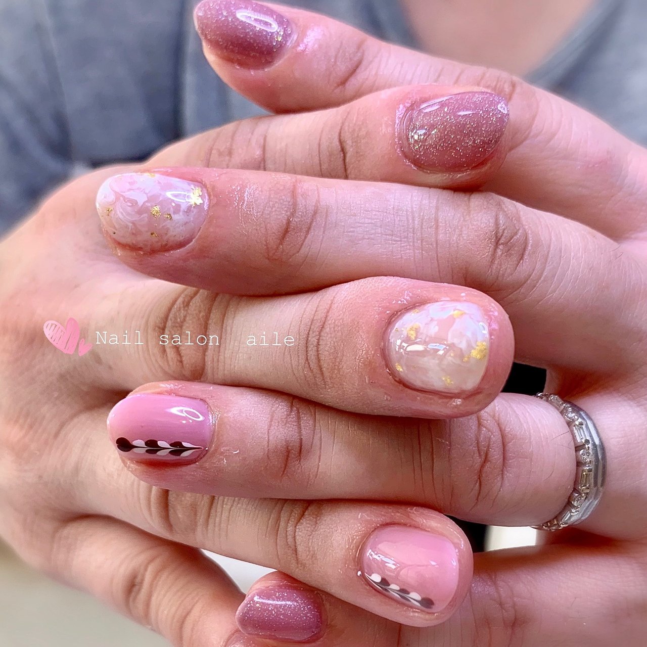 オールシーズン ハンド シンプル ワンカラー ハート Nail Salon Aileのネイルデザイン No ネイルブック
