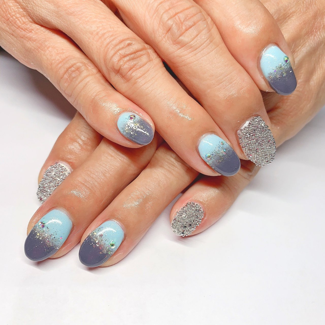 水色 グレー M Nailのネイルデザイン No ネイルブック
