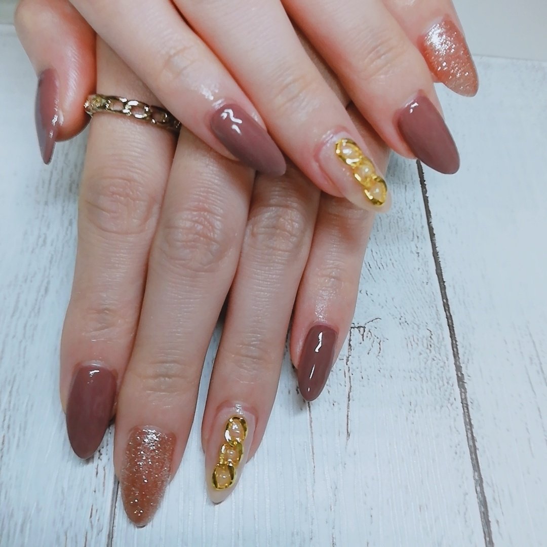 秋 冬 オールシーズン デート ベージュ Simple Nail 鈴のネイルデザイン No ネイルブック