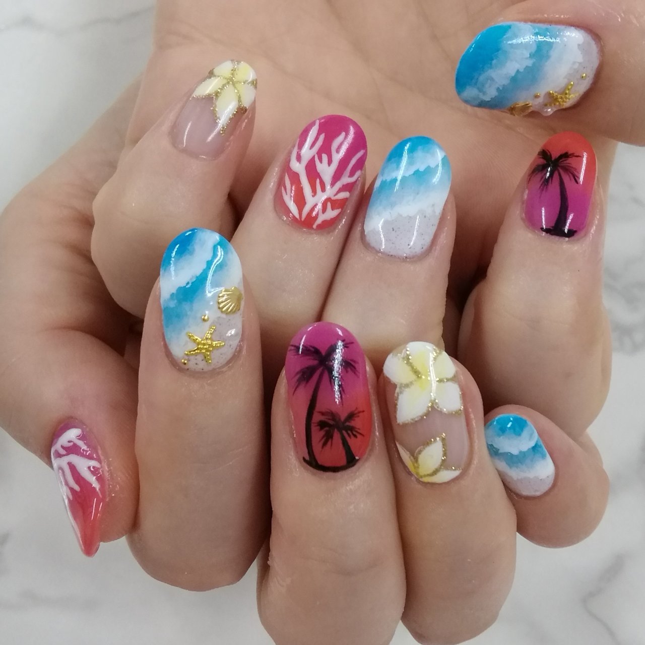 夏 旅行 海 リゾート ハンド Bravery Rose ブレイブリーローズのネイルデザイン No ネイルブック