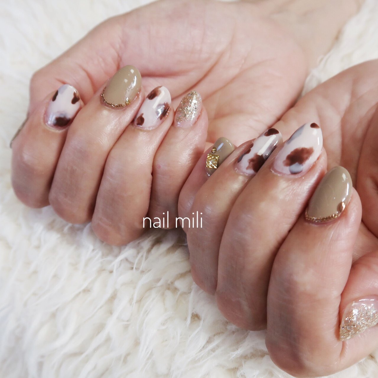 秋 パーティー 女子会 ハンド ラメ Nail Miliのネイルデザイン No ネイルブック