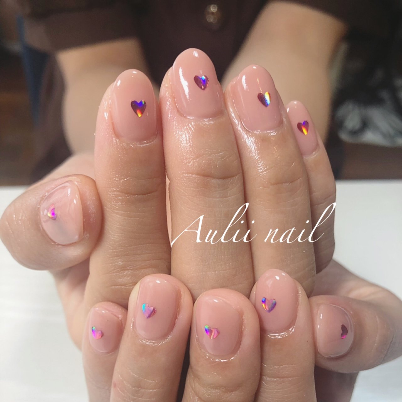 秋 オフィス ハンド シンプル ハート Nail Salon Auliiのネイルデザイン No ネイルブック