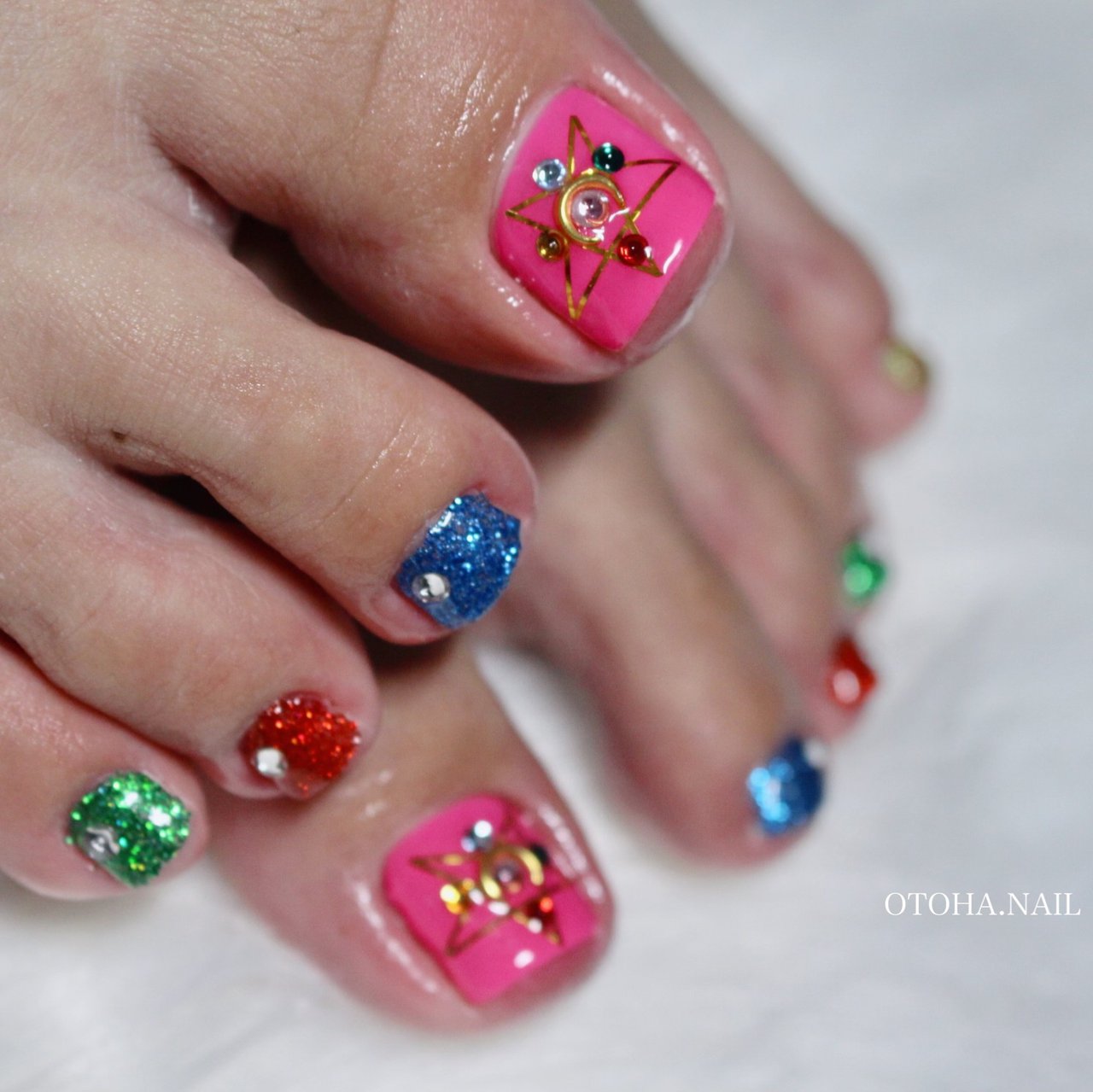 オールシーズン フット ラメ キャラクター ピンク Ryokoのネイルデザイン No ネイルブック