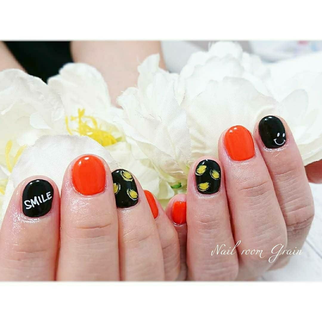 秋 ハロウィン 女子会 ハンド シンプル 福岡粕屋 Nail Room Grainのネイルデザイン No ネイルブック