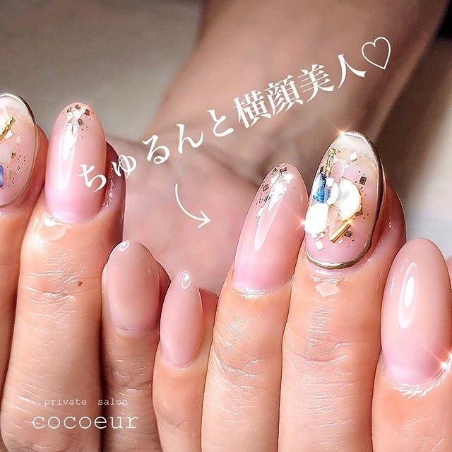 オールシーズン ハンド シンプル ラメ ワンカラー プライベートサロン ココルのネイルデザイン No 4661706 ネイルブック