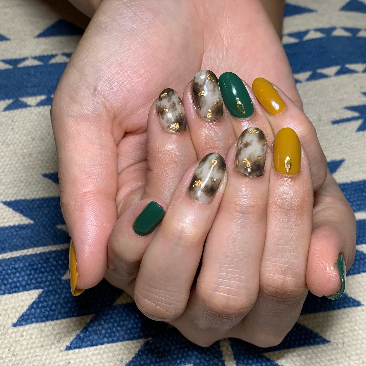 秋 ハンド シンプル タイダイ ぽんのネイルデザイン No ネイルブック