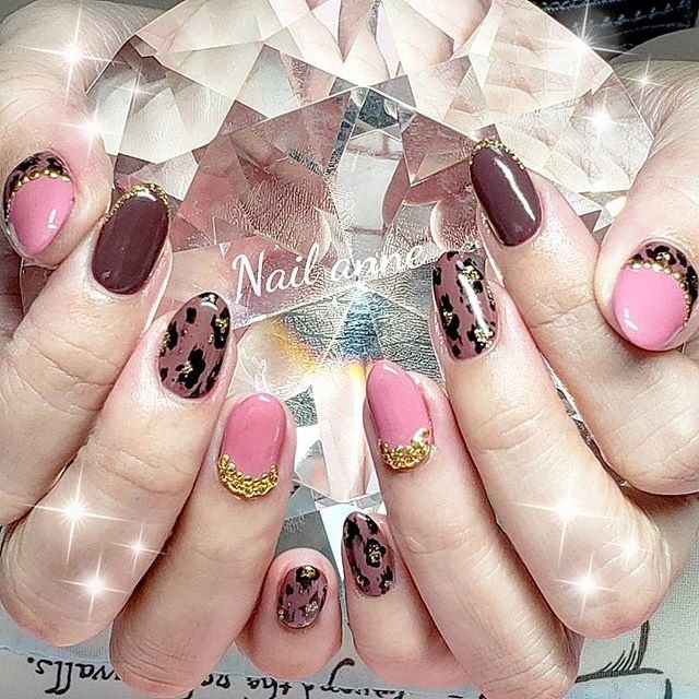 秋 ハンド アニマル柄 レオパード ミディアム Nail Anneのネイルデザイン No 4664356 ネイルブック