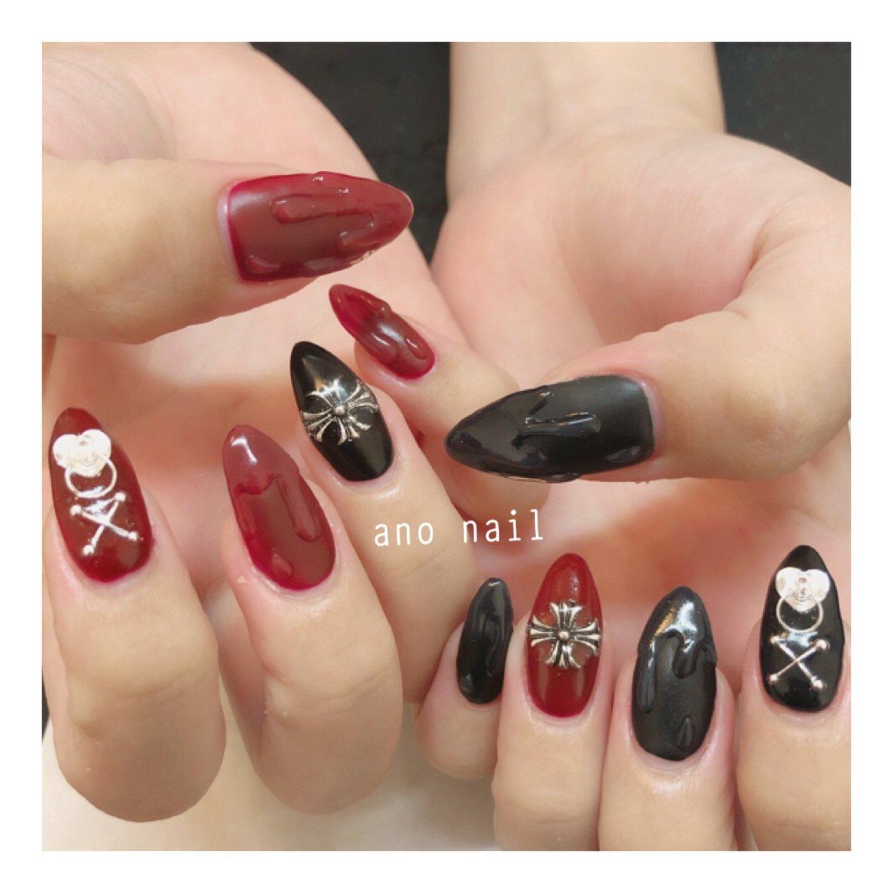 ワンカラー ロック ロング ボルドー ブラック Ano Nail Kanamiのネイルデザイン No ネイルブック