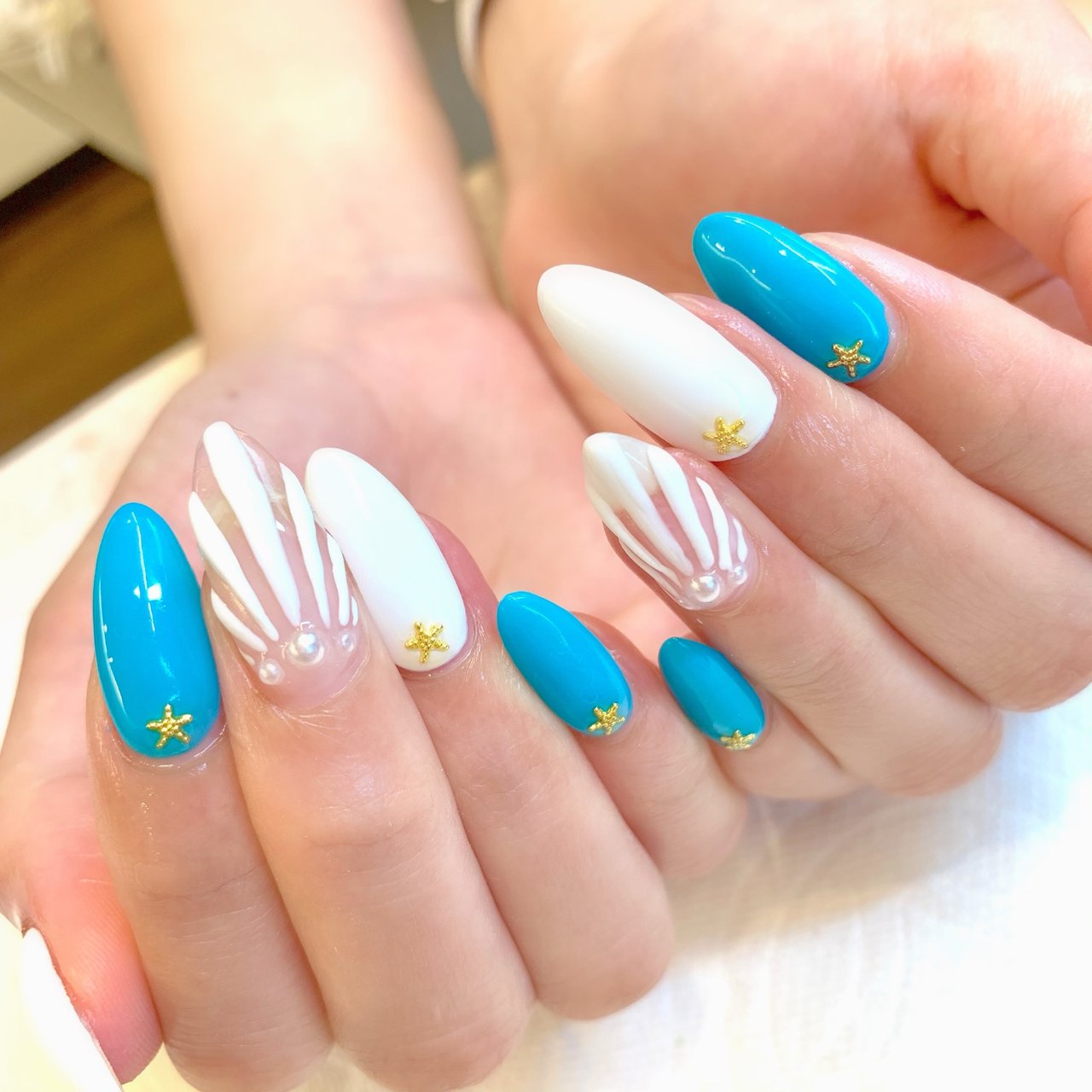 夏 七夕 海 リゾート ハンド Clover Nail Kameidoのネイルデザイン No ネイルブック