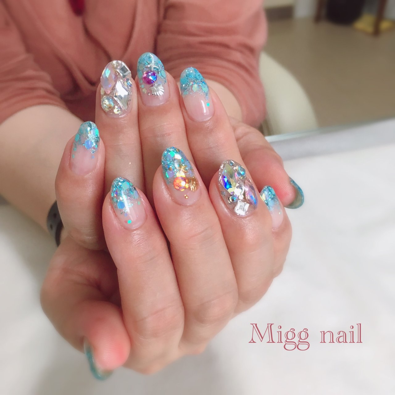 夏 オールシーズン ブライダル パーティー ハンド Migg Nailのネイルデザイン No ネイルブック