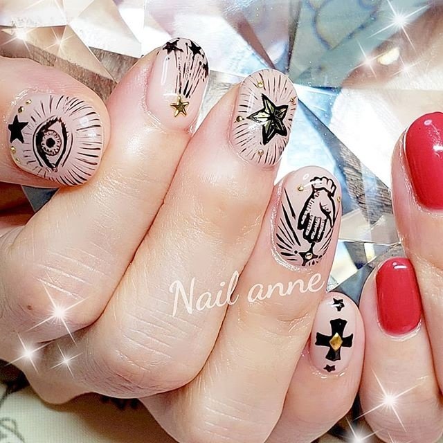 秋 ハロウィン ハンド アンティーク ショート Nail Anneのネイルデザイン No ネイルブック