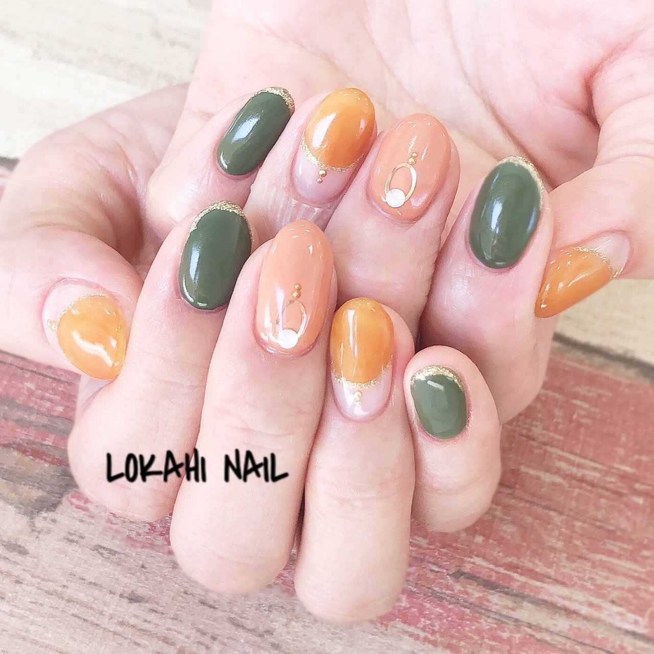 秋 ハロウィン オフィス ハンド ミディアム Lokahi Nail ロカヒネイルのネイルデザイン No 4672107 ネイルブック