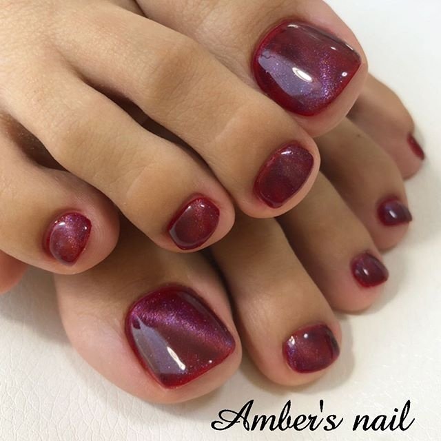 秋 冬 女子会 フット シンプル Amber S Nail アンバーズネイルのネイルデザイン No ネイルブック