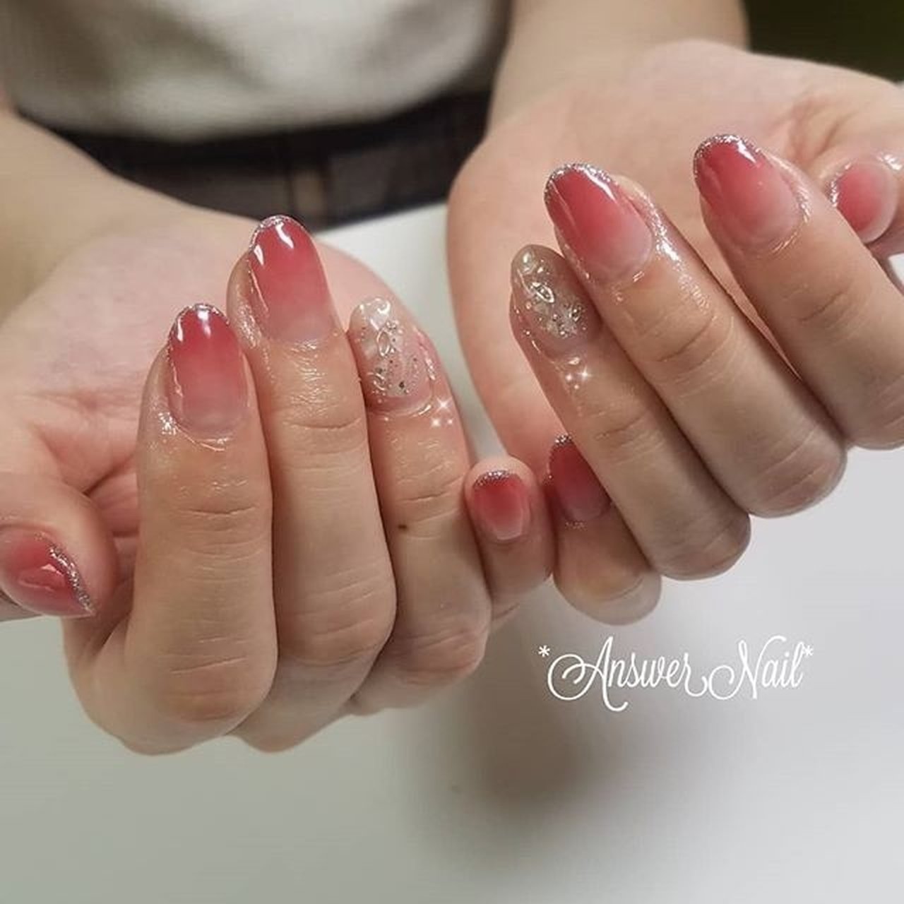 クリア レッド Answer Nailのネイルデザイン No ネイルブック