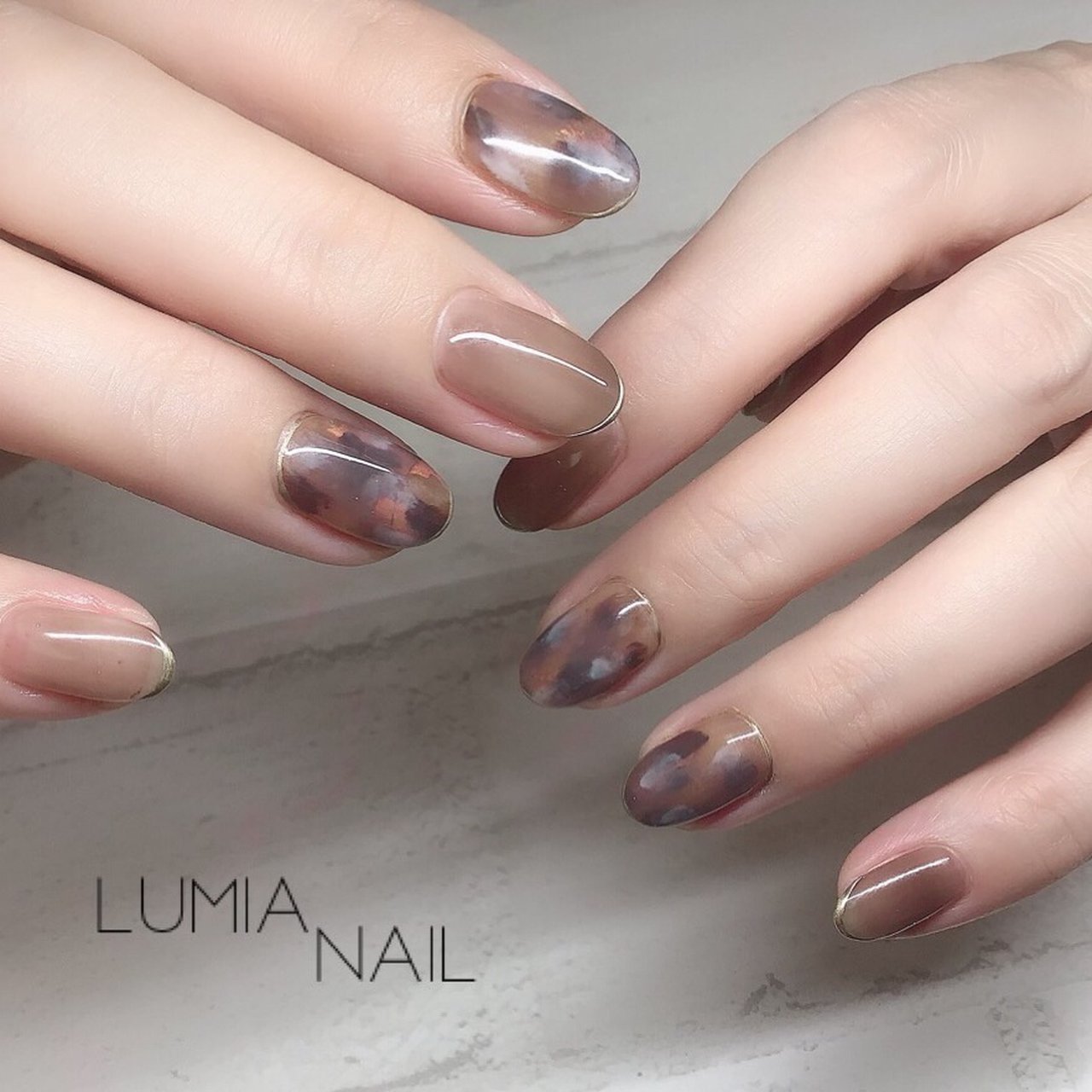 秋 ハンド シンプル ワンカラー ニュアンス Lumia Nailのネイルデザイン No ネイルブック
