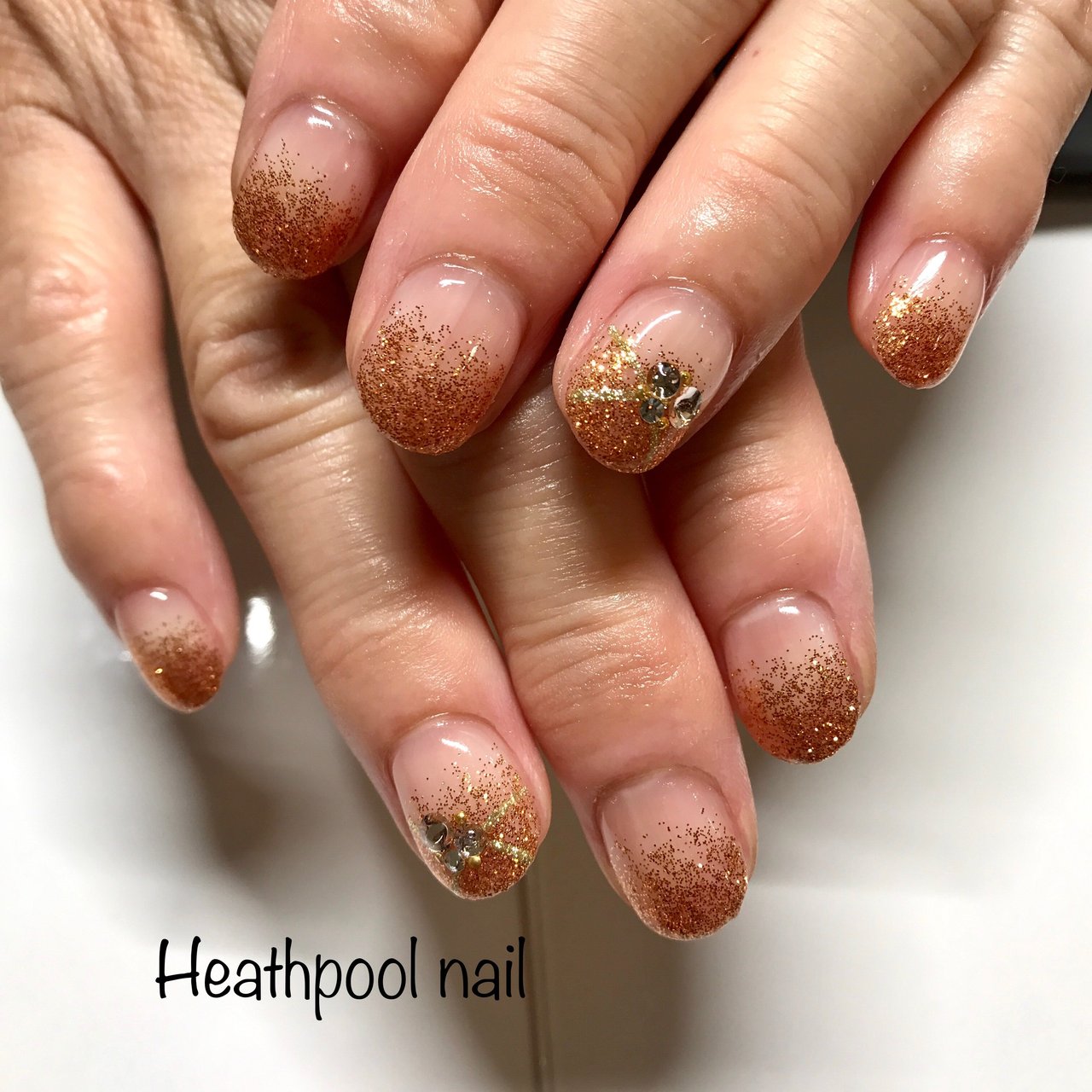 ハンド グラデーション ラメ ブラウン ジェル Heathpoolnailのネイルデザイン No ネイルブック