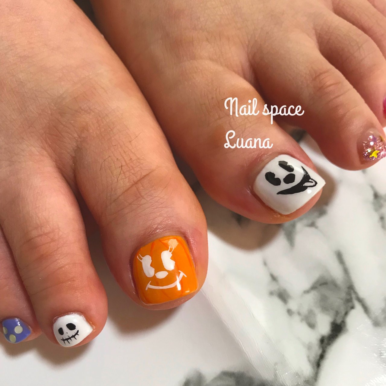 秋 ハロウィン デート 女子会 フット Nail Space Luanaのネイルデザイン No ネイルブック