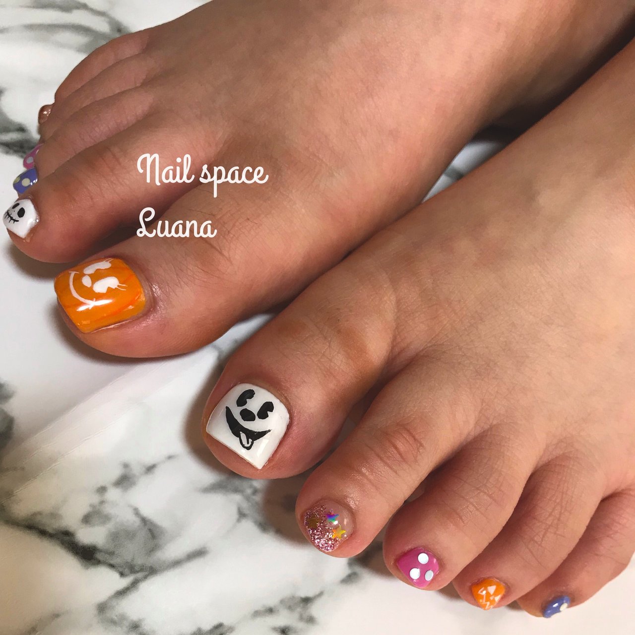 秋 ハロウィン デート 女子会 フット Nail Space Luanaのネイルデザイン No ネイルブック