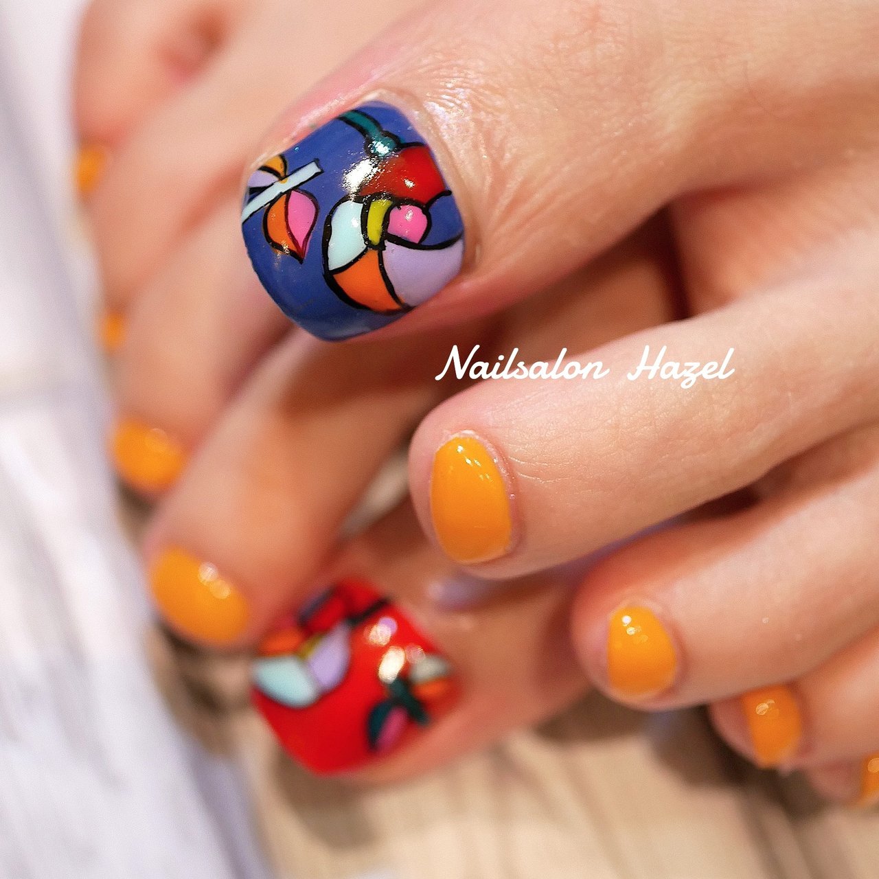 オールシーズン フット シンプル フラワー レトロ Nailsalon Hazelのネイルデザイン No ネイルブック