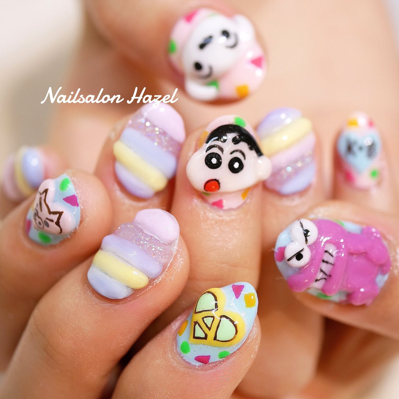 パーティー 女子会 ハンド キャラクター 3d Nailsalon Hazelのネイルデザイン No ネイルブック