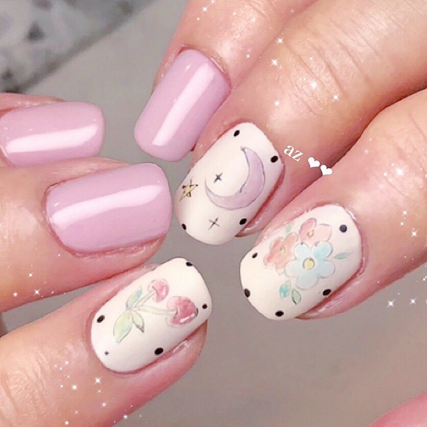 オールシーズン ハンド ハート ミディアム ベージュ Nail Salon School Honey Chocoのネイル デザイン No ネイルブック