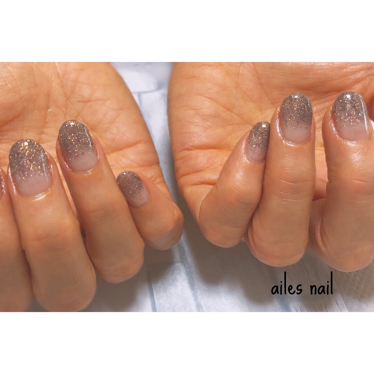 ハンド グラデーション ラメ グレー ブラック 府中 Ailes Nail エールネイルのネイルデザイン No ネイルブック