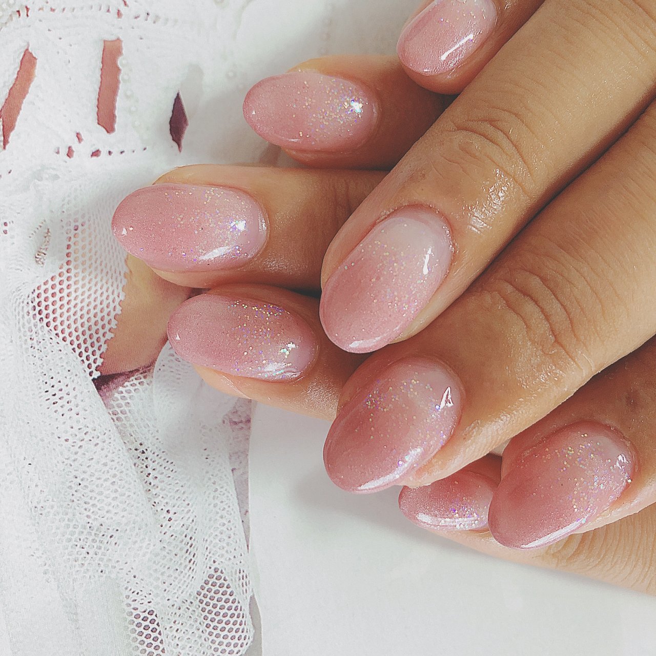 ハンド グラデーション ミディアム ピンク ジェル Sandal Woodの