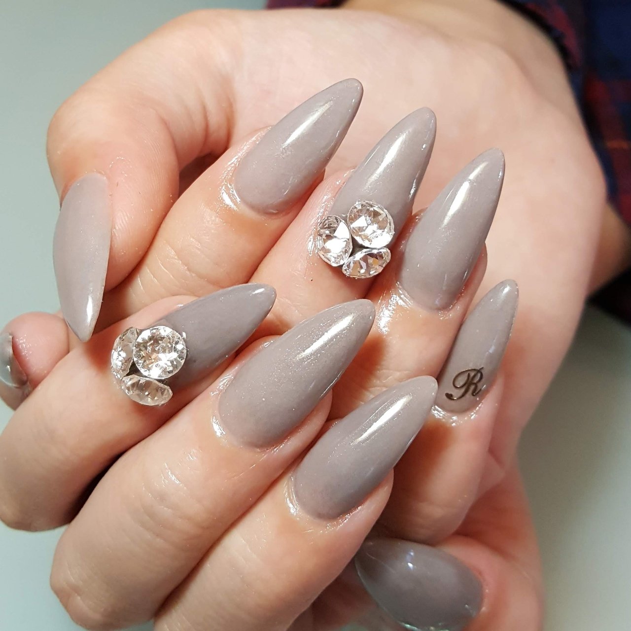 秋 オールシーズン ハンド シンプル ビジュー Lilasnail Ayaのネイルデザイン No ネイルブック