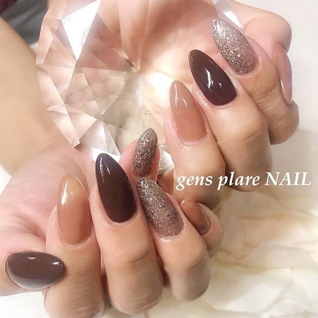 シンプル ワンカラー ロング ベージュ ブラウン Gpnail Sayakaのネイルデザイン No 4696002 ネイルブック