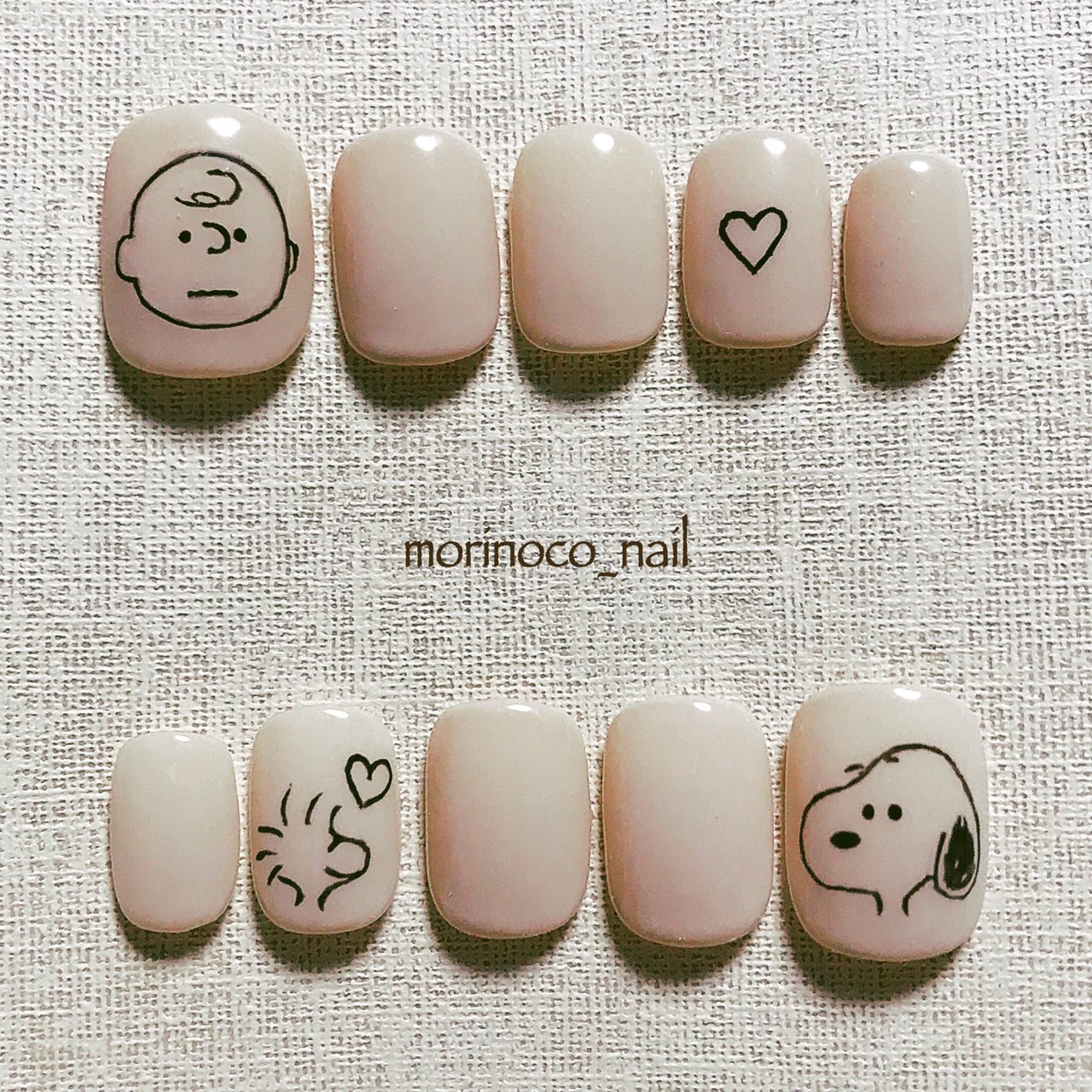 キャラクター/ベージュ/グレージュ - morinoco_nailのネイルデザイン