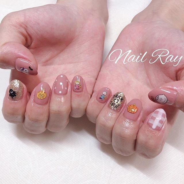 オールシーズン ライブ ハロウィン ハンド チェック Nail Ray Kanaのネイルデザイン No 4696752 ネイルブック