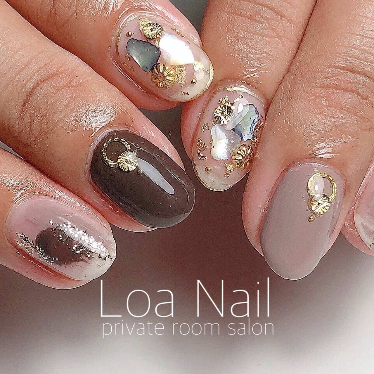 ネイルタウン カラージェル くすみカラー ブラウン laau nail 【日本未