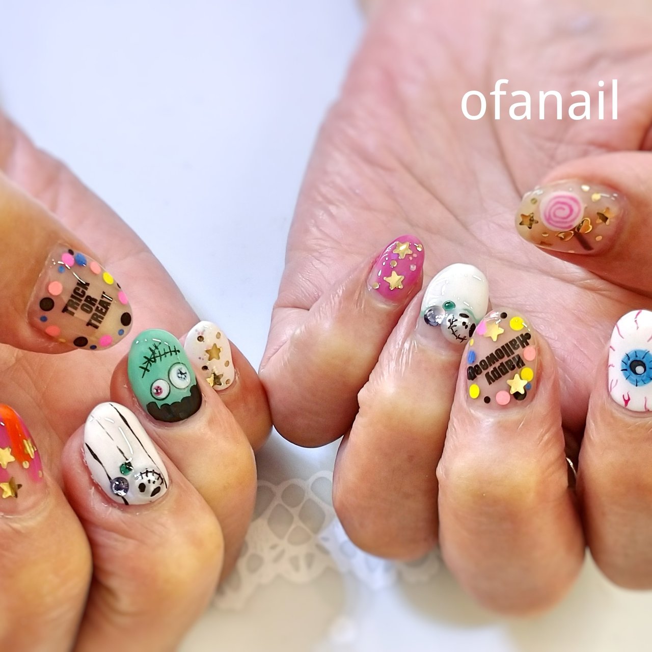 秋 ハロウィン ハンド キャラクター シースルー Nail Sのネイルデザイン No 4699867 ネイルブック